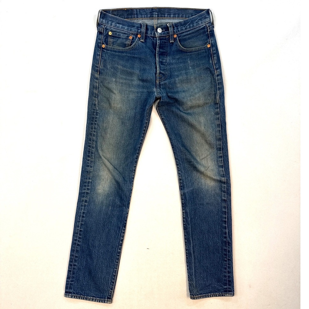 Levis 501 Original Fit Straight Leg Medium Wash Blue Denim Jeans W29 L32